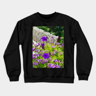 Abstract purple Petunia flower design Crewneck Sweatshirt